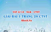 Bài 1 trang 28 Vật lí 12 Chân trời Sáng tạo